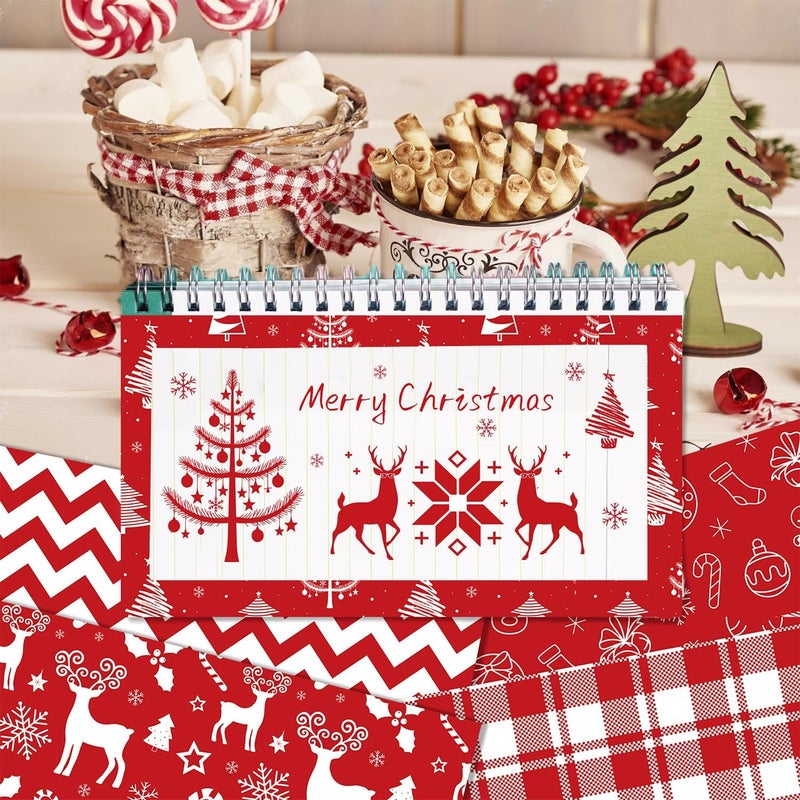 Feivando 24 Sheets Christmas Scrapbook Paper 12'' × 12'' Double-Sided Xmas Red Pattern Paper Decorative Art Cardstock for Holiday DIY Crafts Card Making Scrapbook Supplies - Image 4